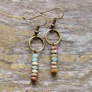 Vintage Jasper Stone Earrings-Your Soul Place